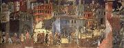 Ambrogio Lorenzetti The Effects of Good Government in the city oil painting